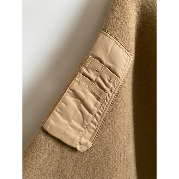 rag & bone Recycled Wool Bomber Poncho One Size Camel Brown Made in Italy - Picture 5 of 11